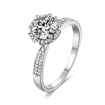 Hot Sell Mozambique'S Drill  Fashion Ring 925 Sterling Silver Jewelry Rings For Women